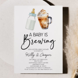 A Baby Is Brewing Bottle Coffee Baby Shower Einladung