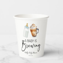 A Baby Is Brewing Bottle Coffee Glass Baby Shower Pappbecher