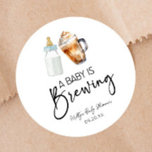 A Baby Is Brewing Bottle Coffee Glass Baby Shower