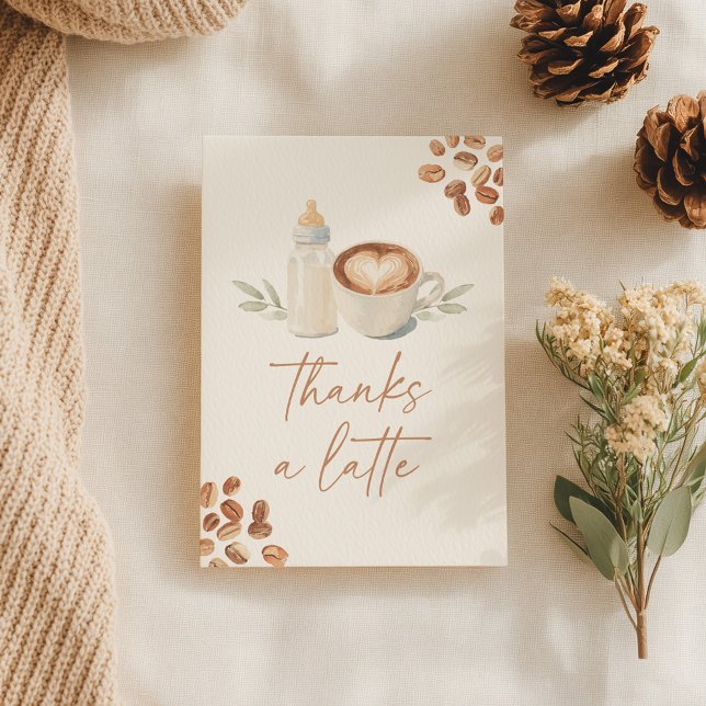 A Baby is Brewing Coffee Baby Shower Dankeskarte (Von Creator hochgeladen)