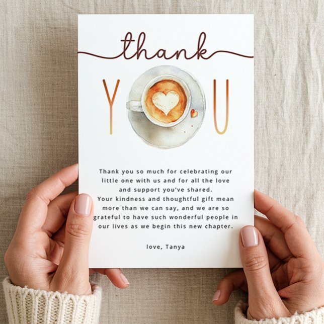 A Baby Is Brewing Coffee Baby Shower  Dankeskarte (Thank you card)