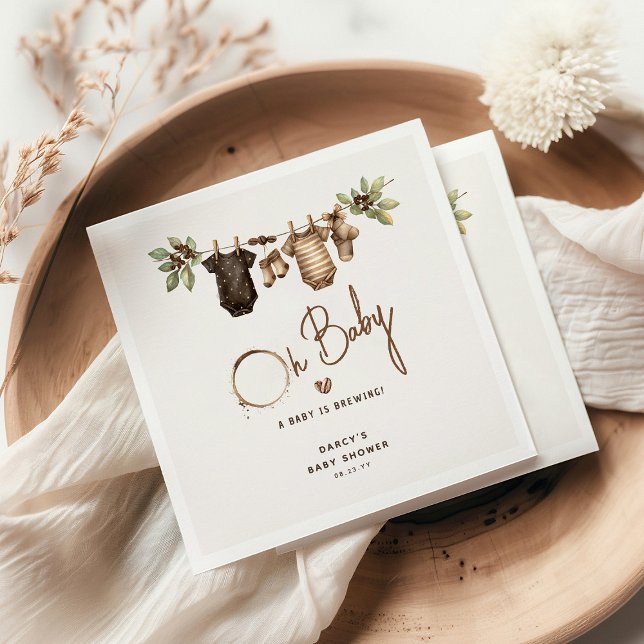 A Baby is Brewing' Coffee Baby Shower Serviette (Von Creator hochgeladen)