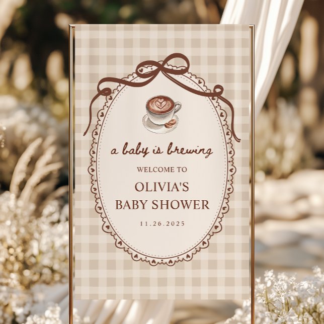 A Baby is Brewing Coffee Baby Shower Welcome  Banner (Von Creator hochgeladen)