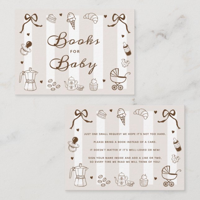 A Baby is Brewing Coffee Cafe Bebe Books for Baby Begleitkarte (Vorne/Hinten)