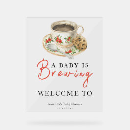A baby is brewing coffee cup baby shower acrylschild