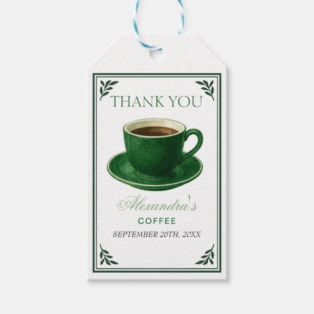 A Baby Is Brewing Coffee Cup Baby Shower Geschenkanhänger (Vorderseite)