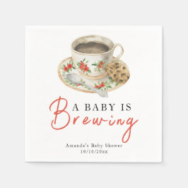 A Baby Is Brewing Coffee Cup Baby Shower Serviette
