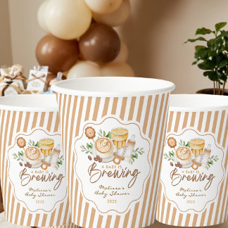 A Baby Is Brewing Coffee Latte Baby Shower Pappbecher