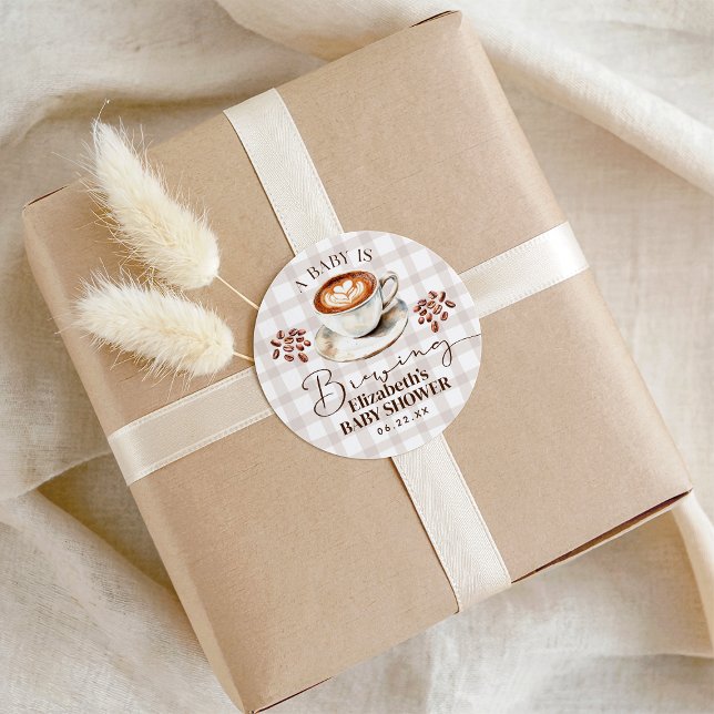 A Baby is Brewing Coffee Theme Baby Shower Sticker (A Baby is Brewing Coffee Theme Baby Shower Sticker
#lovedalatte
#babyisbrewing
)