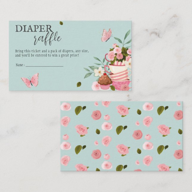 A Baby is Brewing Diaper Raffle Baby shower Begleitkarte (Vorne/Hinten)