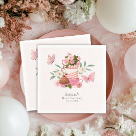 A Baby is brewing garden tea party Baby shower Serviette