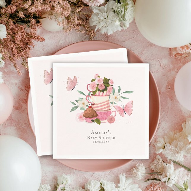 A Baby is brewing garden tea party Baby shower Serviette (Von Creator hochgeladen)