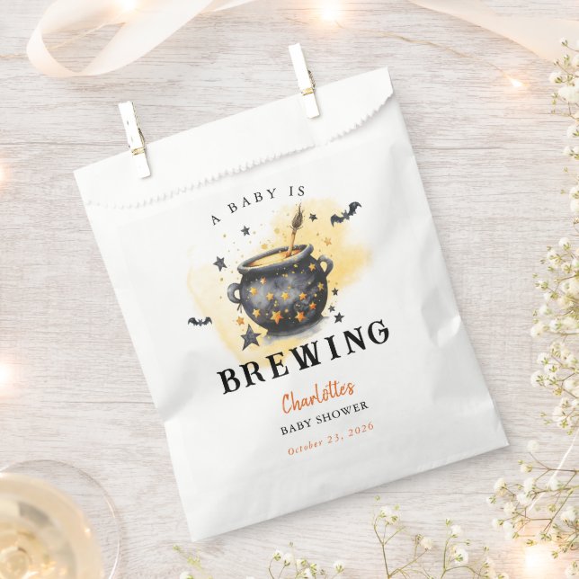 A Baby is Brewing Halloween Cauldron Baby Shower Geschenktütchen (Ausgeschnitten)