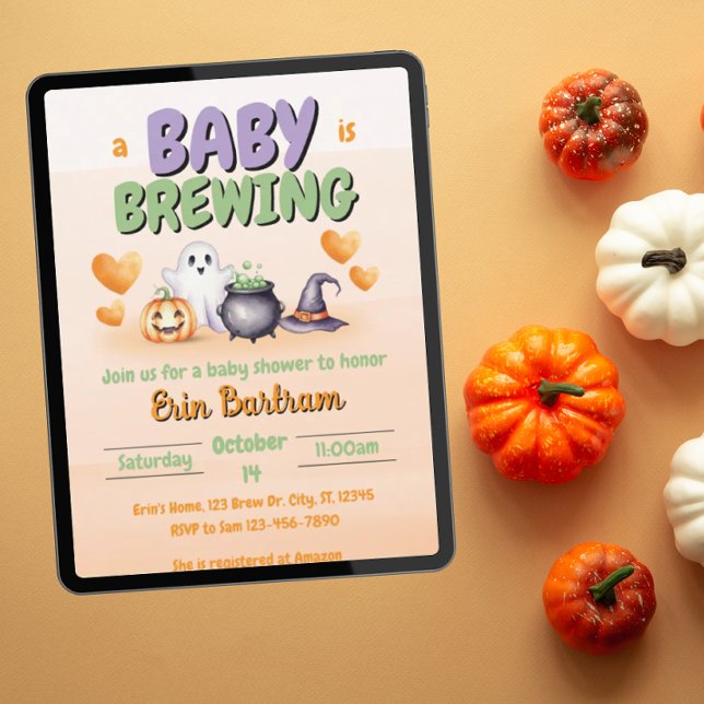 "a Baby is Brewing" niedliche Babydusche Einladung (Von Creator hochgeladen)