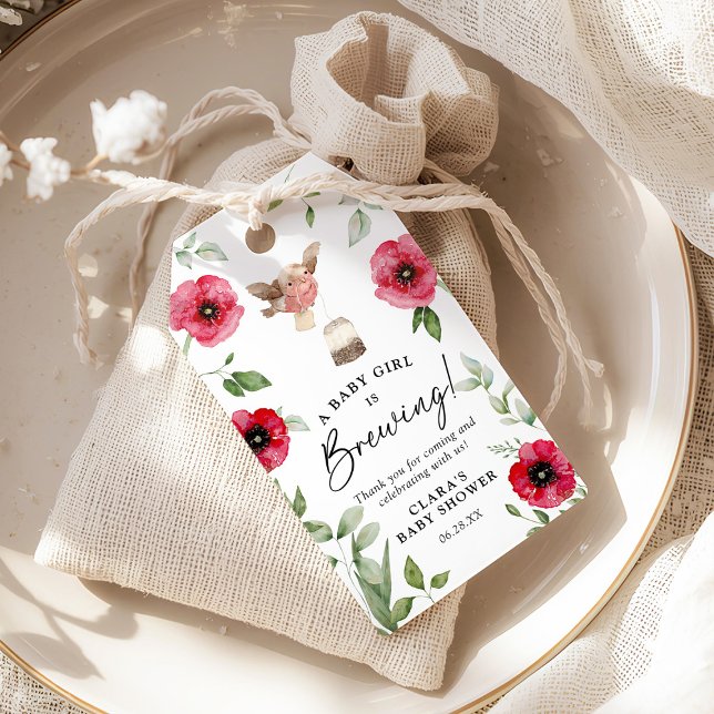 "A Baby is Brewing" Tea Baby Dusche Vielen Dank Geschenkanhänger (Von Creator hochgeladen)