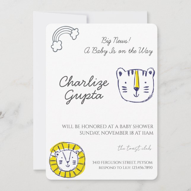 A Baby Is on the Way Baby Shower  Einladung (Vorderseite)