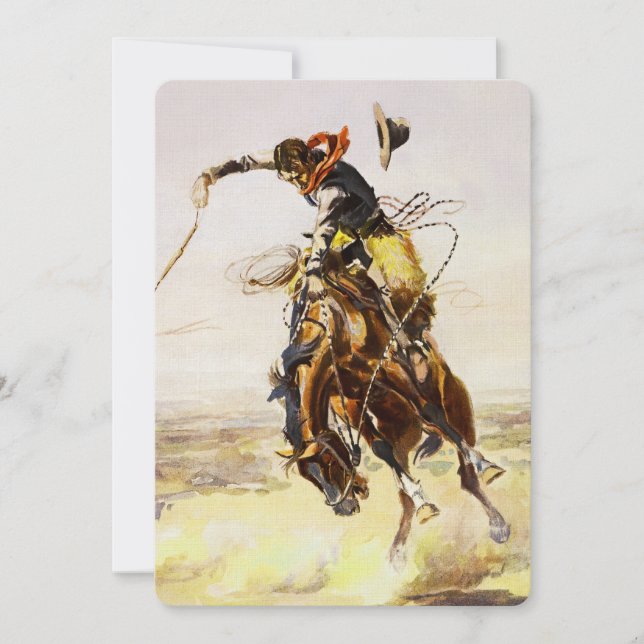 "A Bad Hoss" von Charles M. Russell Einladung (Vorderseite)