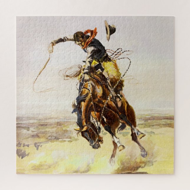 "A Bad Hoss" von Charles M Russell Puzzle (Vertikal)