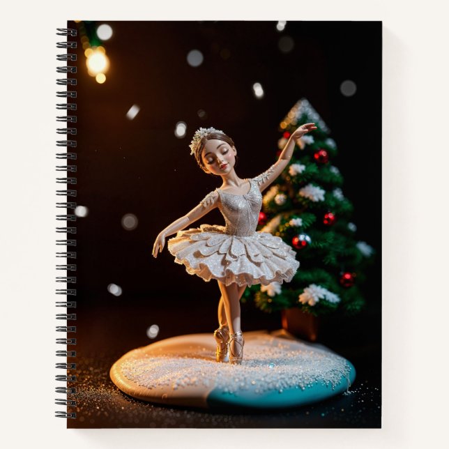 a ballerina dream clay modeling at christmas with notizbuch (Vorderseite)