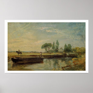 A Barge below Flatford Lock, c.1810 (oil on canvas Poster