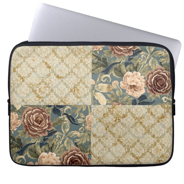 A Beautiful Combination of Floral and Motif Patter Laptopschutzhülle (Vorderseite)