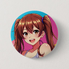 A beautiful girl full of freshness button