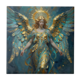 A Beautiful Gold and Turquoise Angel  Fliese