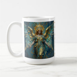 A Beautiful Gold and Turquoise Angel Personalized Kaffeetasse