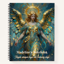 A Beautiful Gold and Turquoise Angel Personalized Notizbuch