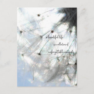 a beautiful life ... sprü Löwenzahn Samen Postkarte