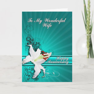 A beautiful lily anniversary card for a wife karte