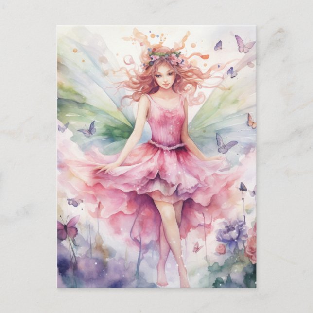 A Beautiful Spring Fairy Postkarte (Vorderseite)