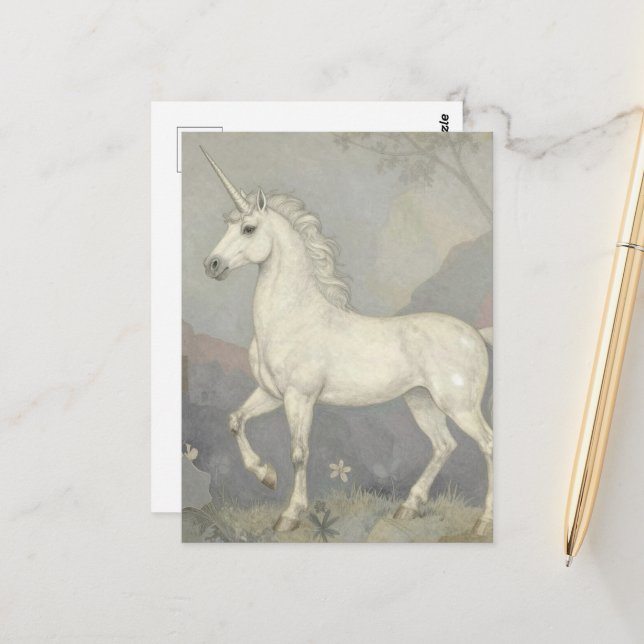 A Beautiful Unicorn  Postkarte (Vorderseite/Rückseite Beispiel)