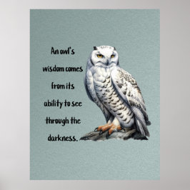 A beautiful white wise Owl Poster