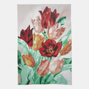 A Beautifully Bold Floral Bouquet of Tulips Küchentuch