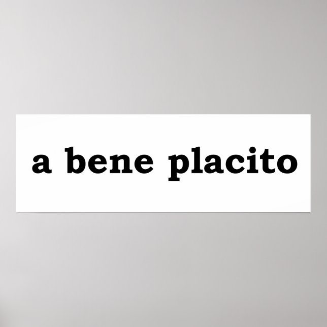 a bene placito poster (Vorne)