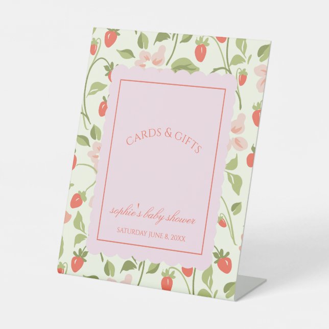 A berry sweet girl is on the way cards & gift  sockelschild (Vorderseite)