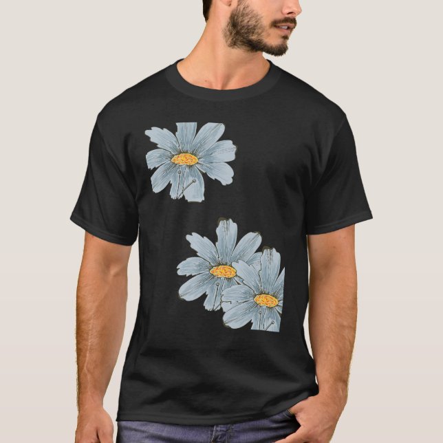 A Big Pretty Flowers Plum Design T-Shirt (Vorderseite)