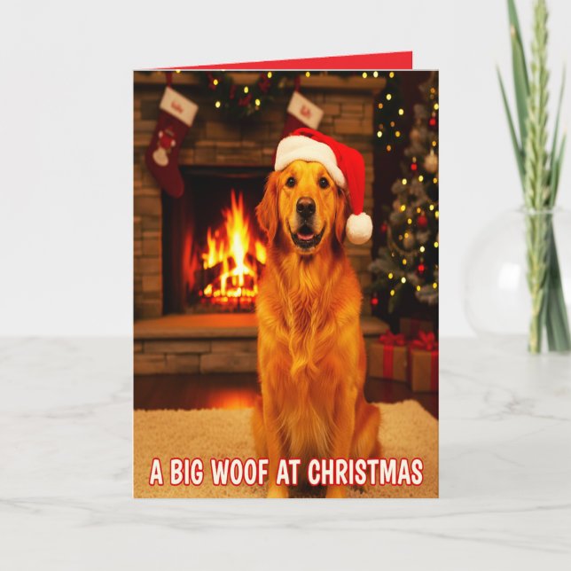 A BIG WOOF FROM THE DOG AT CHRISTMAS KARTE (Vorderseite)