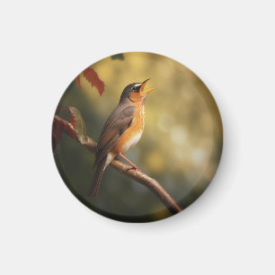 A bird singing in the morning magnet