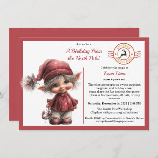 A Birthday From the North Pole | Whimsical Elf Einladung