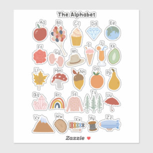 A bis Z Alphabet mit Bildern für Kinder Aufkleber