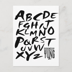 A bis Z Alphabetische Buchstaben Postkarte