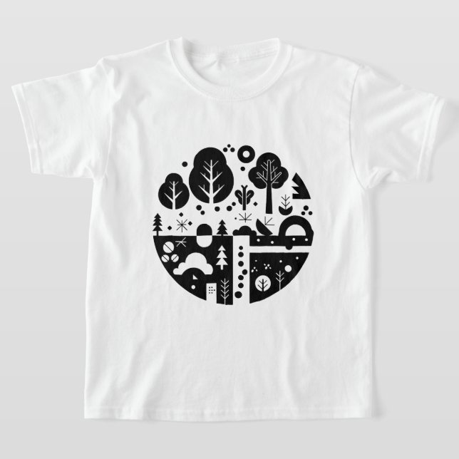 A black and white illustration T-Shirt (Ablage )