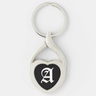 "A" Black Heart Keychain Schlüsselanhänger
