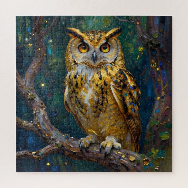 A Blue and Gold Majestic Owl   Puzzle (Vertikal)
