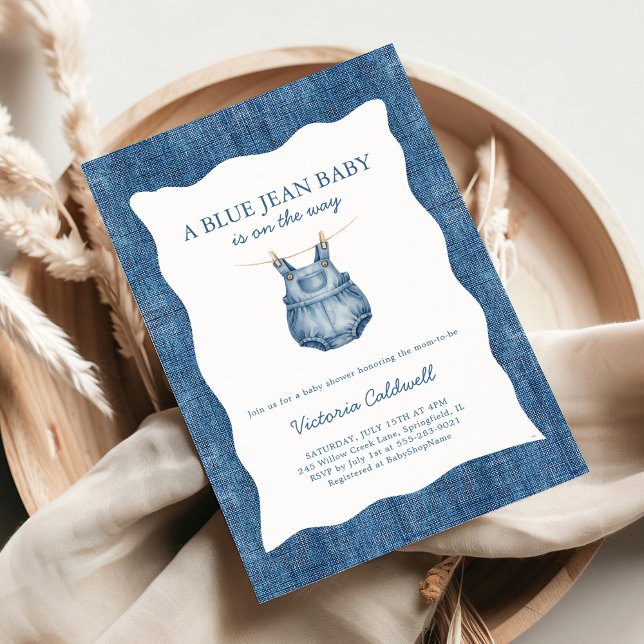 A Blue Jean Baby Denim Baby Shower Einladung (Von Creator hochgeladen)