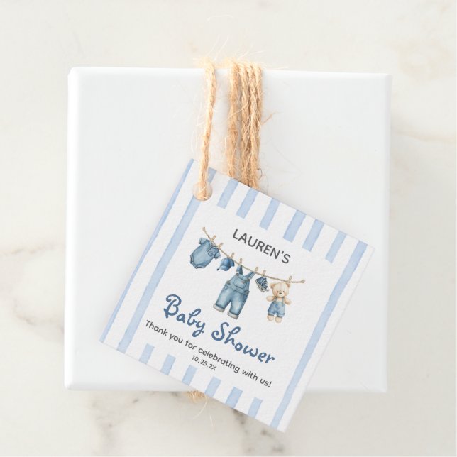 A Blue Jean Boy Baby Dusche Geschenkanhänger (Beispiel)