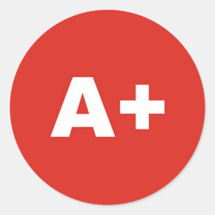 A+ Bluttyp / Gruppe Rh (Rhesus) positiv Runder Aufkleber