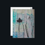 A Boat and a Bird Mixed Media Collage Postkarte<br><div class="desc">A collage made and photographed by Angelandspot in the year 2026 with vintage images from a magazine of a person in a boat and a bird on a branch</div>